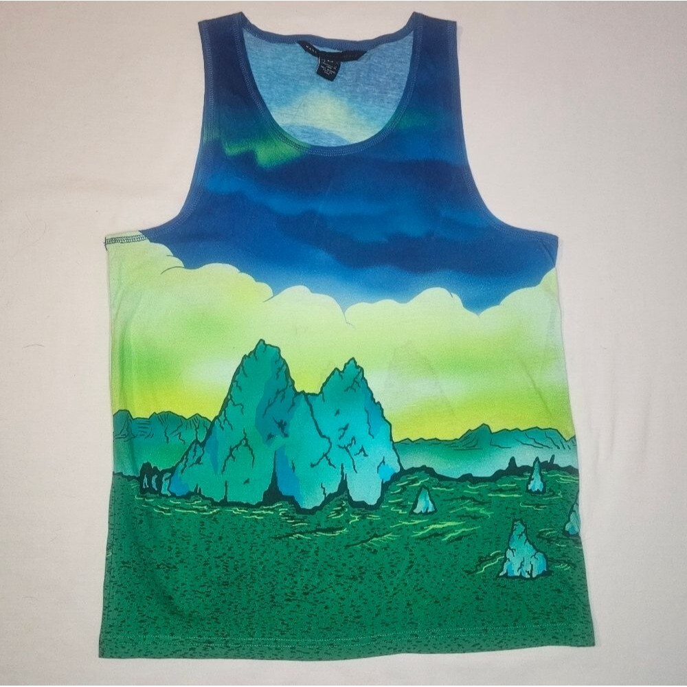 Marc By Marc Jacobs Blue And Green Mountain Tank Top NWT Ret $98 Unisex XXS-M